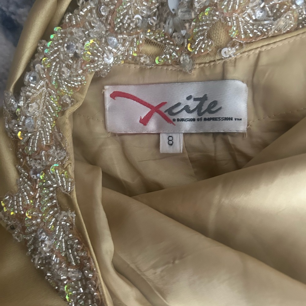 Xcite Prom Backless Gold Dress - Picture 6 of 11